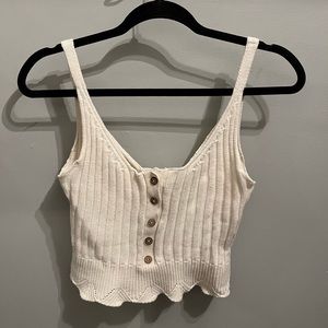 Aeropostale cropped knit tank top buttons size xs womens